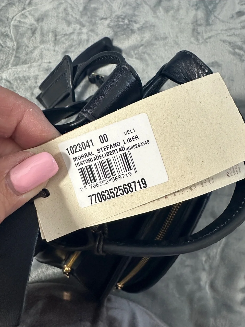 NWTS Vélez  Leather Black Croc-Embossed Mini Backpack